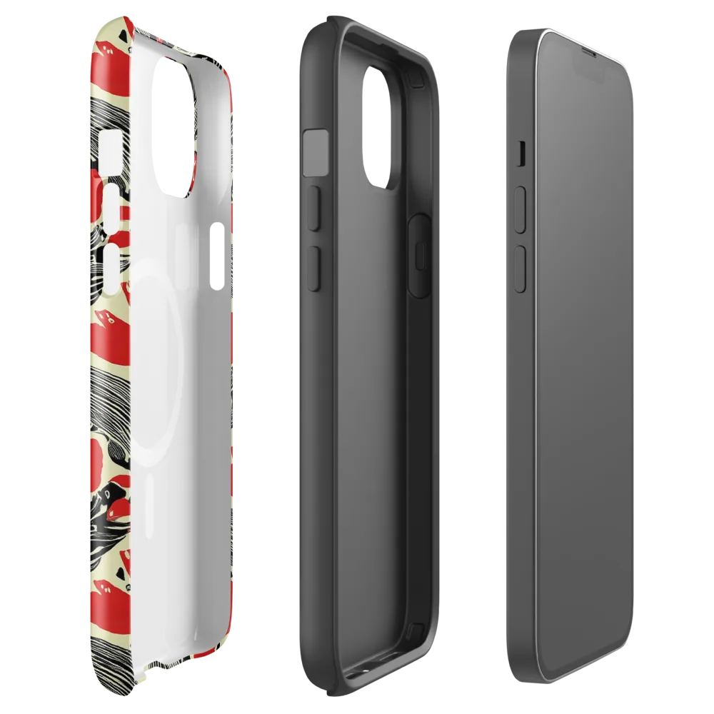 Scarlet Filigree on MagSafe Tough Case for iPhone® — Front