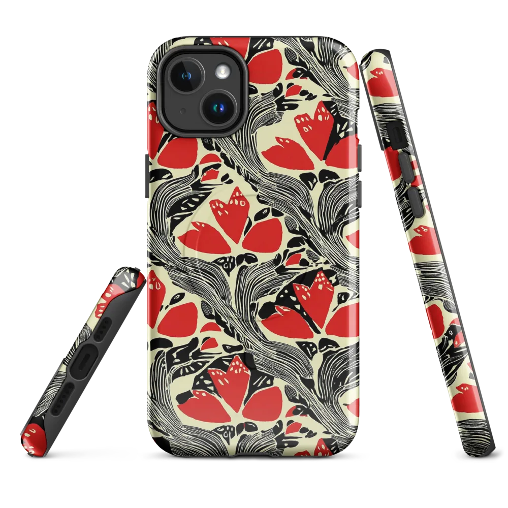 Scarlet Filigree on MagSafe Tough Case for iPhone® — Front