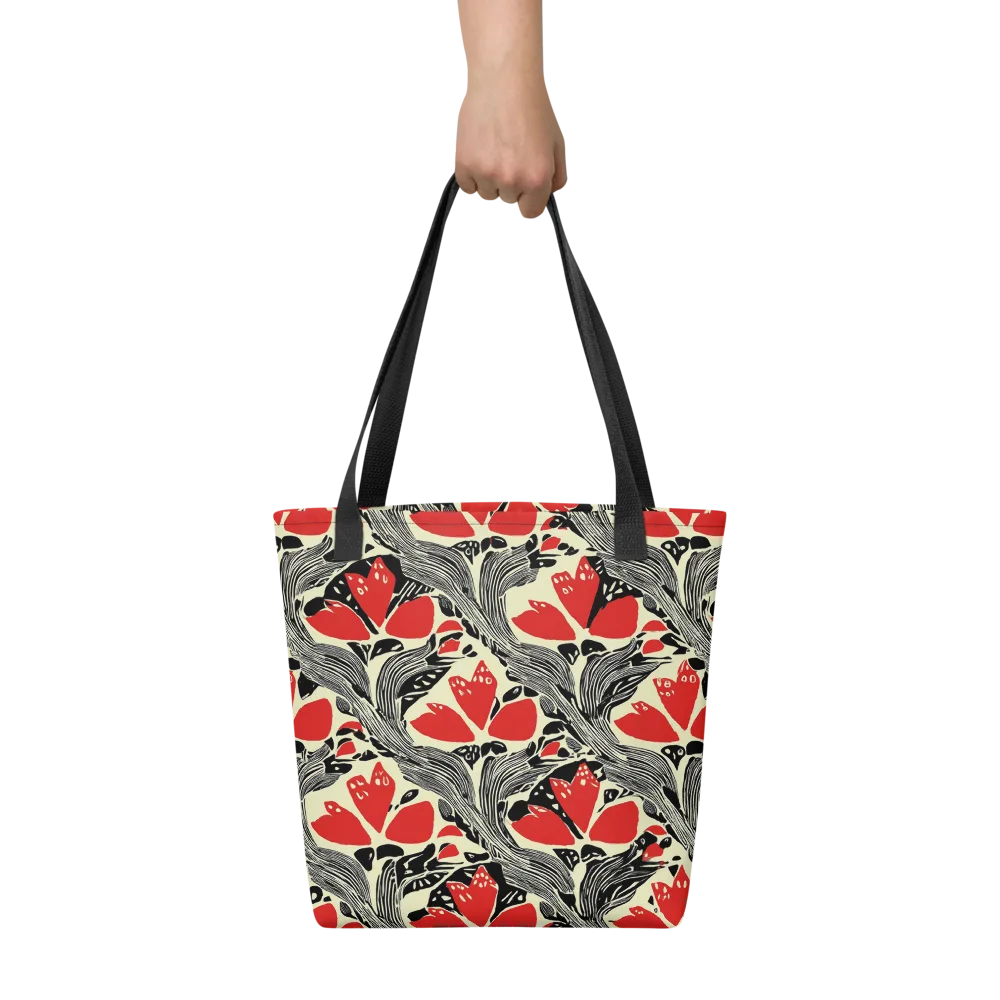 Scarlet Filigree on Tote Bag — Front