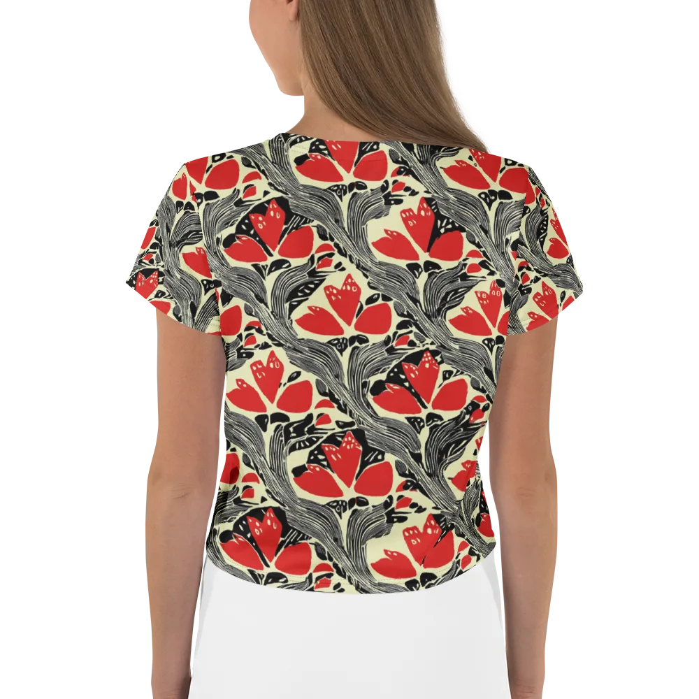 Scarlet Filigree on Crop Tee — Back