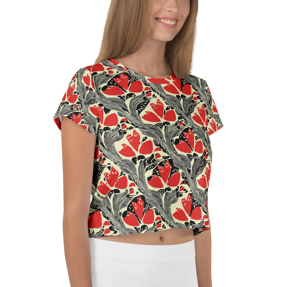 Scarlet Filigree on Crop Tee — Right