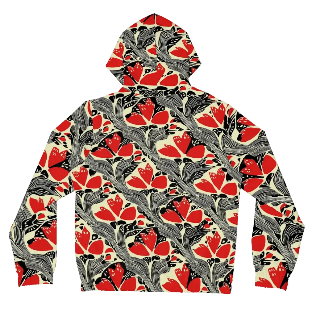 Scarlet Filigree on Women's Full-Zip Hoodie — Back