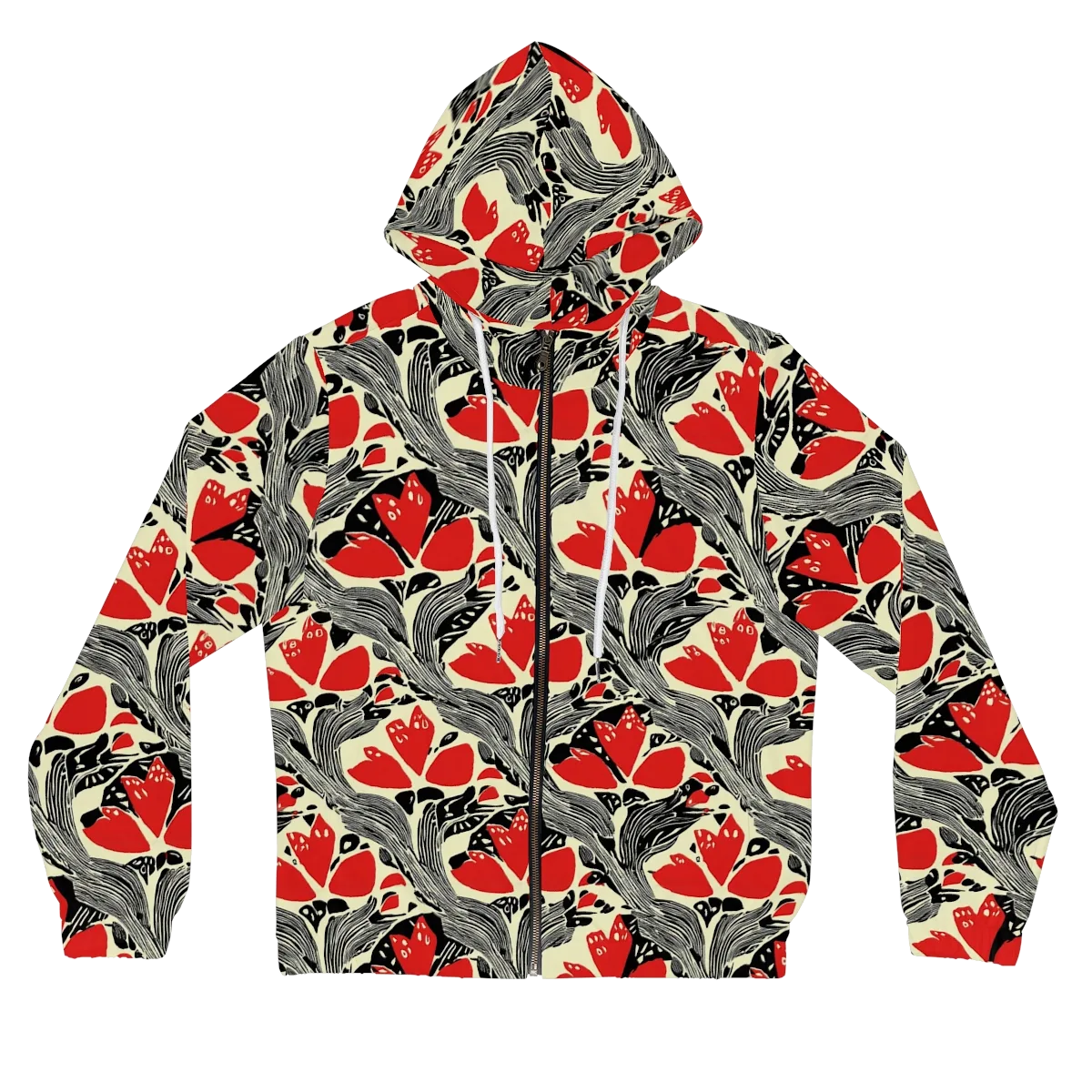 Scarlet Filigree on Women's Full-Zip Hoodie — Front