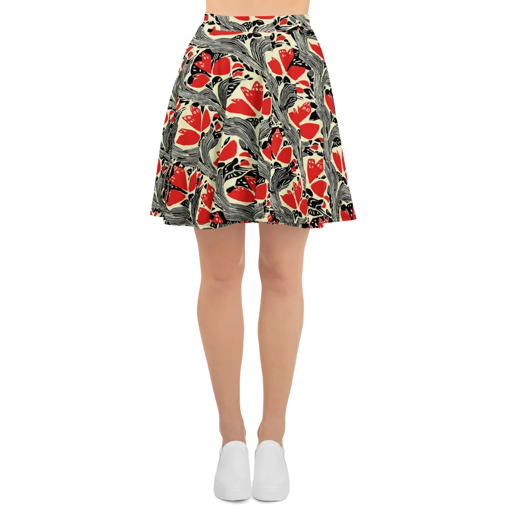 Scarlet Filigree on Skater Skirt — Front