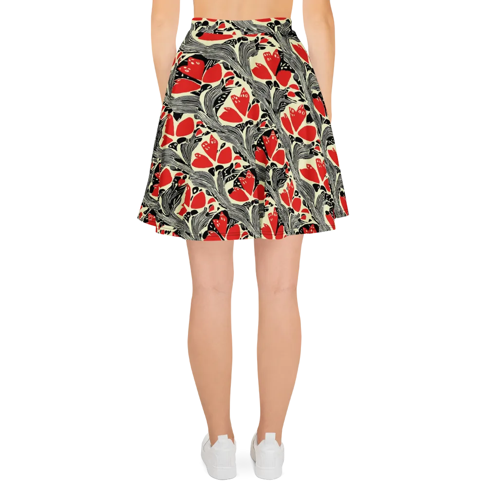 Scarlet Filigree on Skater Skirt — Back