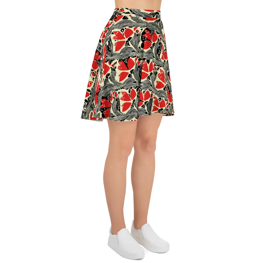 Scarlet Filigree on Skater Skirt — Right