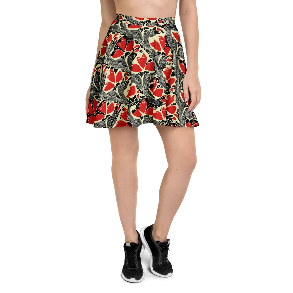 Scarlet Filigree on Skater Skirt — Front