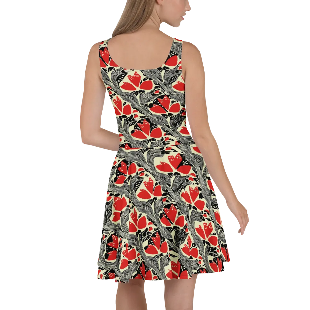 Scarlet Filigree on Skater Dress — Back