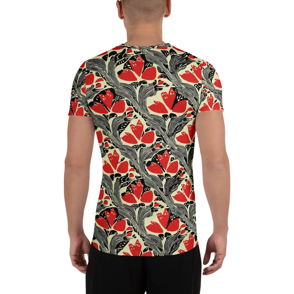 Scarlet Filigree on Men's Athletic T-Shirt — Back