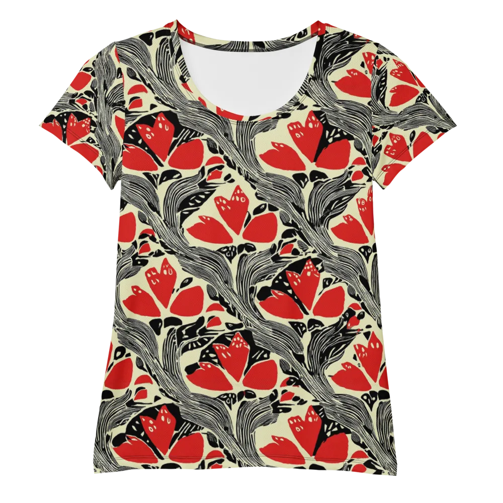 Scarlet Filigree on Women's Athletic T-Shirt — Front