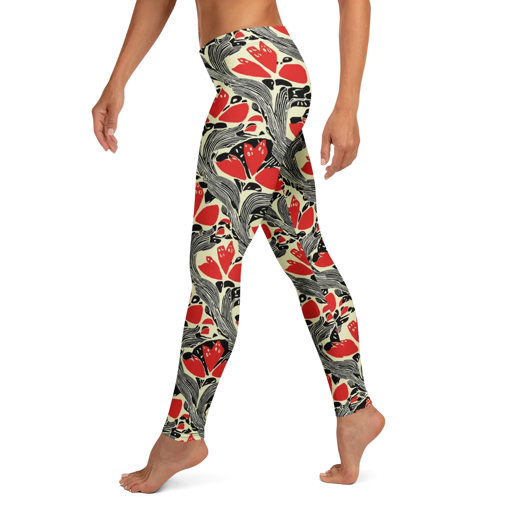 Scarlet Filigree on Leggings — Left