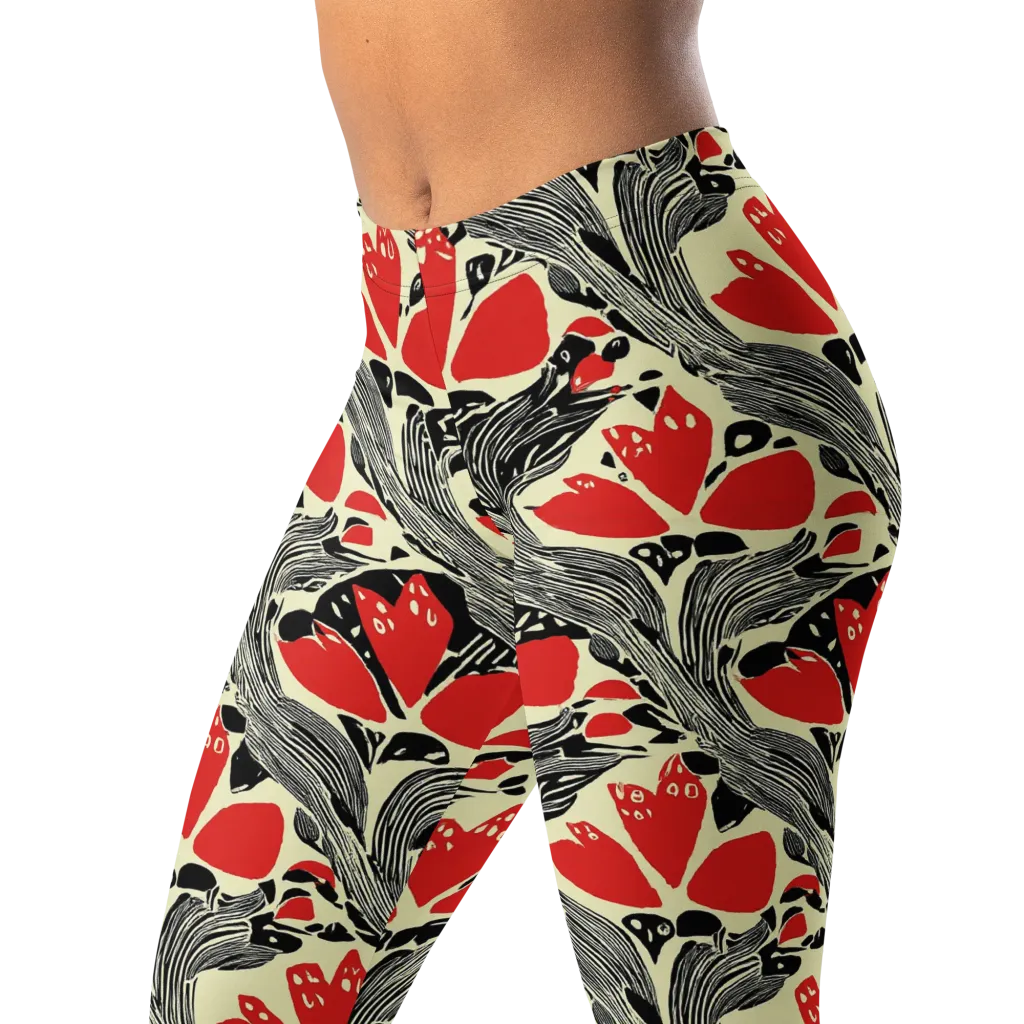 Scarlet Filigree on Leggings — Left Front