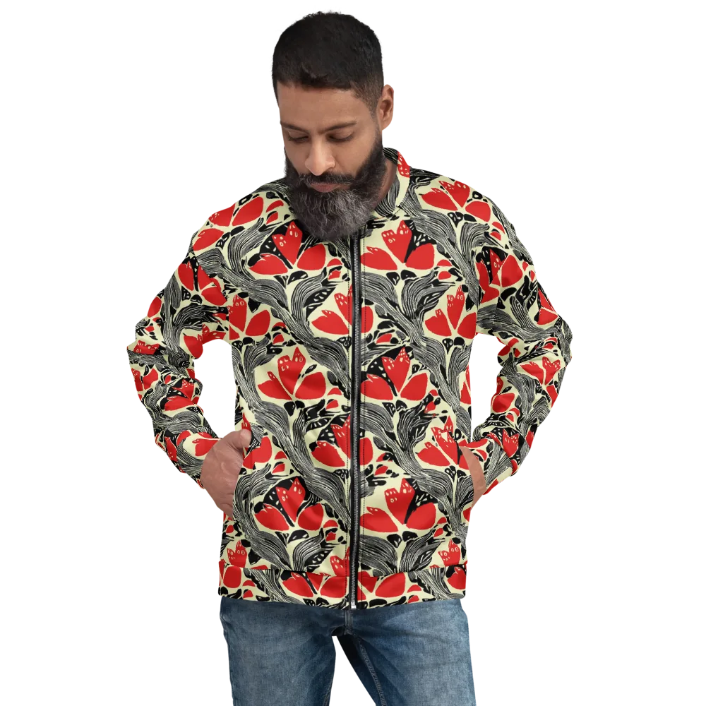 Scarlet Filigree on Bomber Jacket — Front
