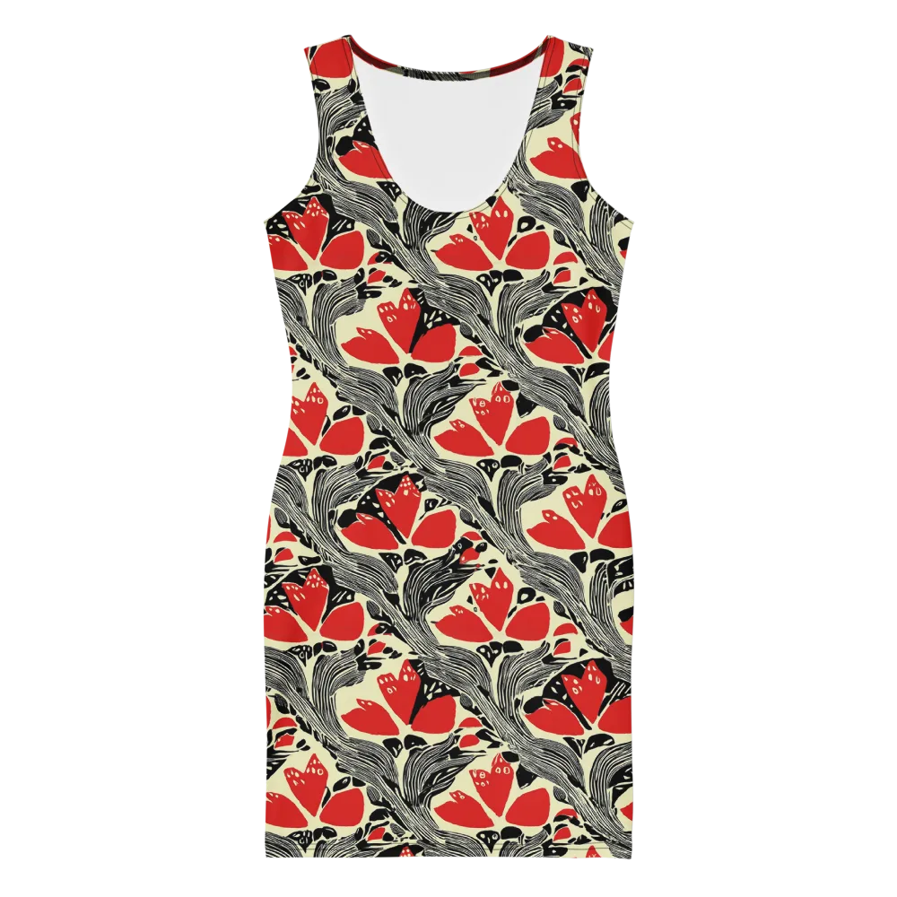 Scarlet Filigree on Bodycon Dress — Front