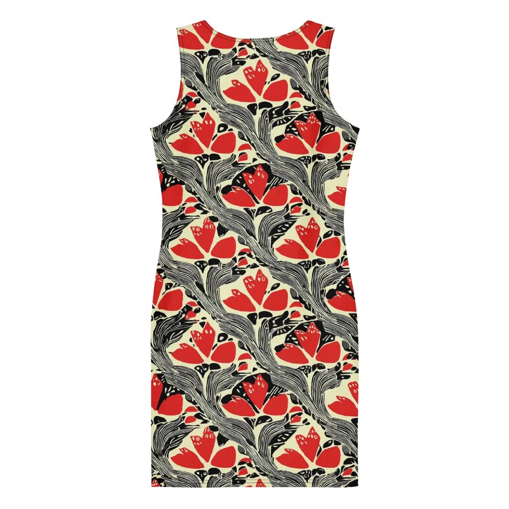Scarlet Filigree on Bodycon Dress — Back
