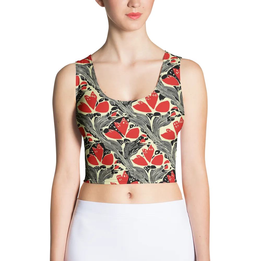 Scarlet Filigree on Crop Top — Front