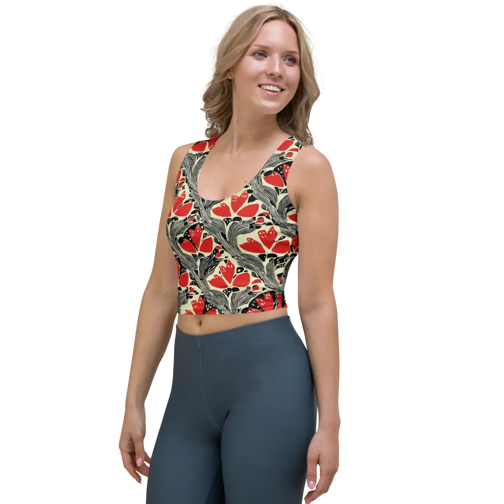 Scarlet Filigree on Crop Top — Left Front
