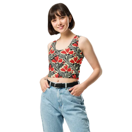 Scarlet Filigree on a Crop Top