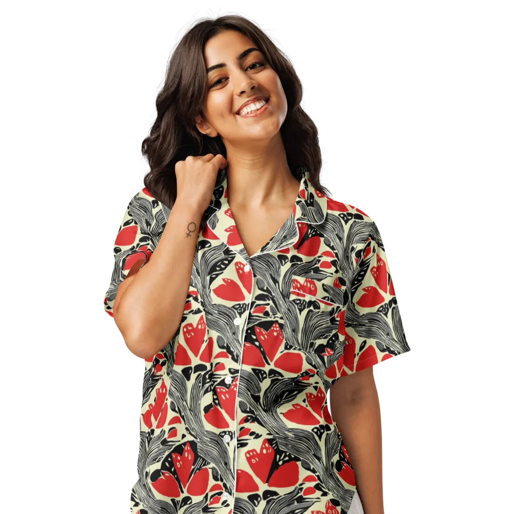 Scarlet Filigree on Women's Short Sleeve Pajama Top — Front