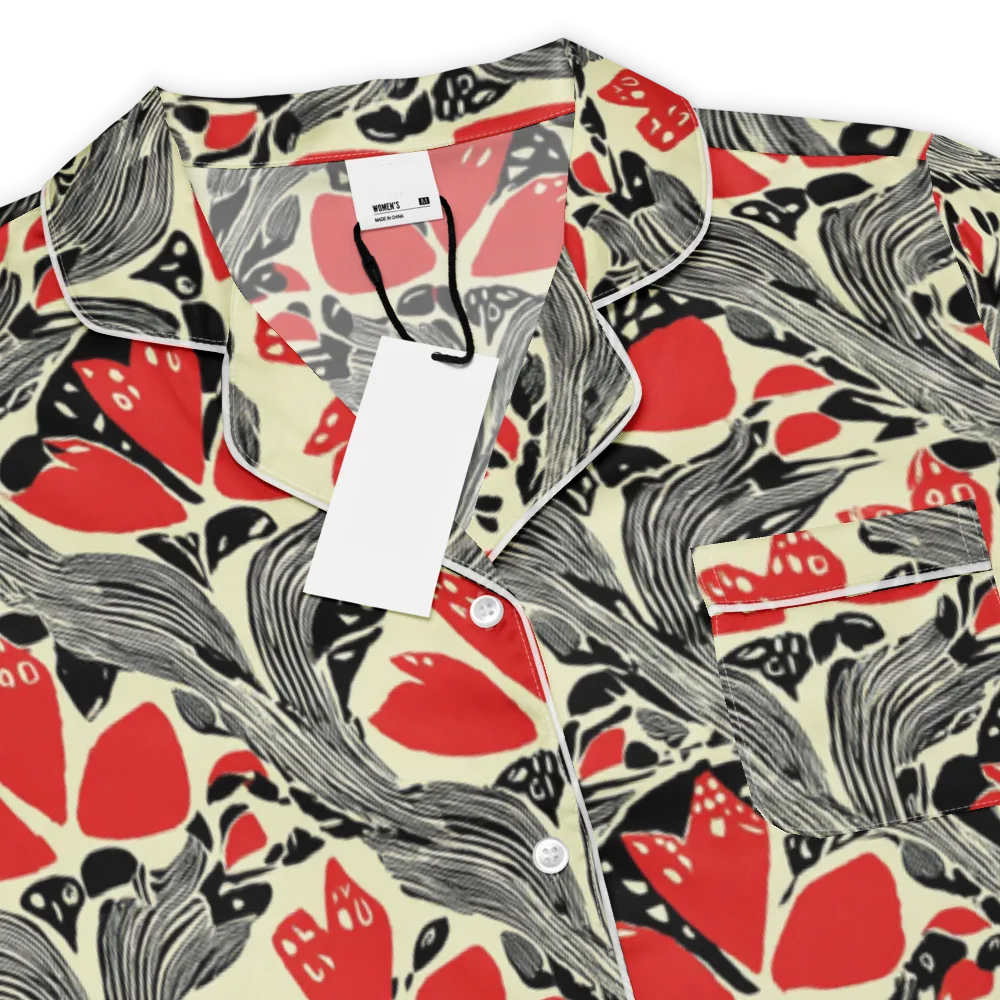 Scarlet Filigree on Women's Short Sleeve Pajama Top — Product details