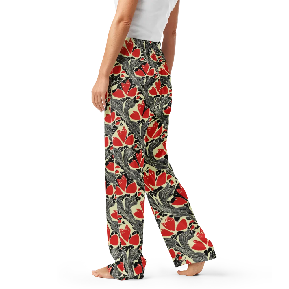 Scarlet Filigree on Women's Pajama Pants — Left