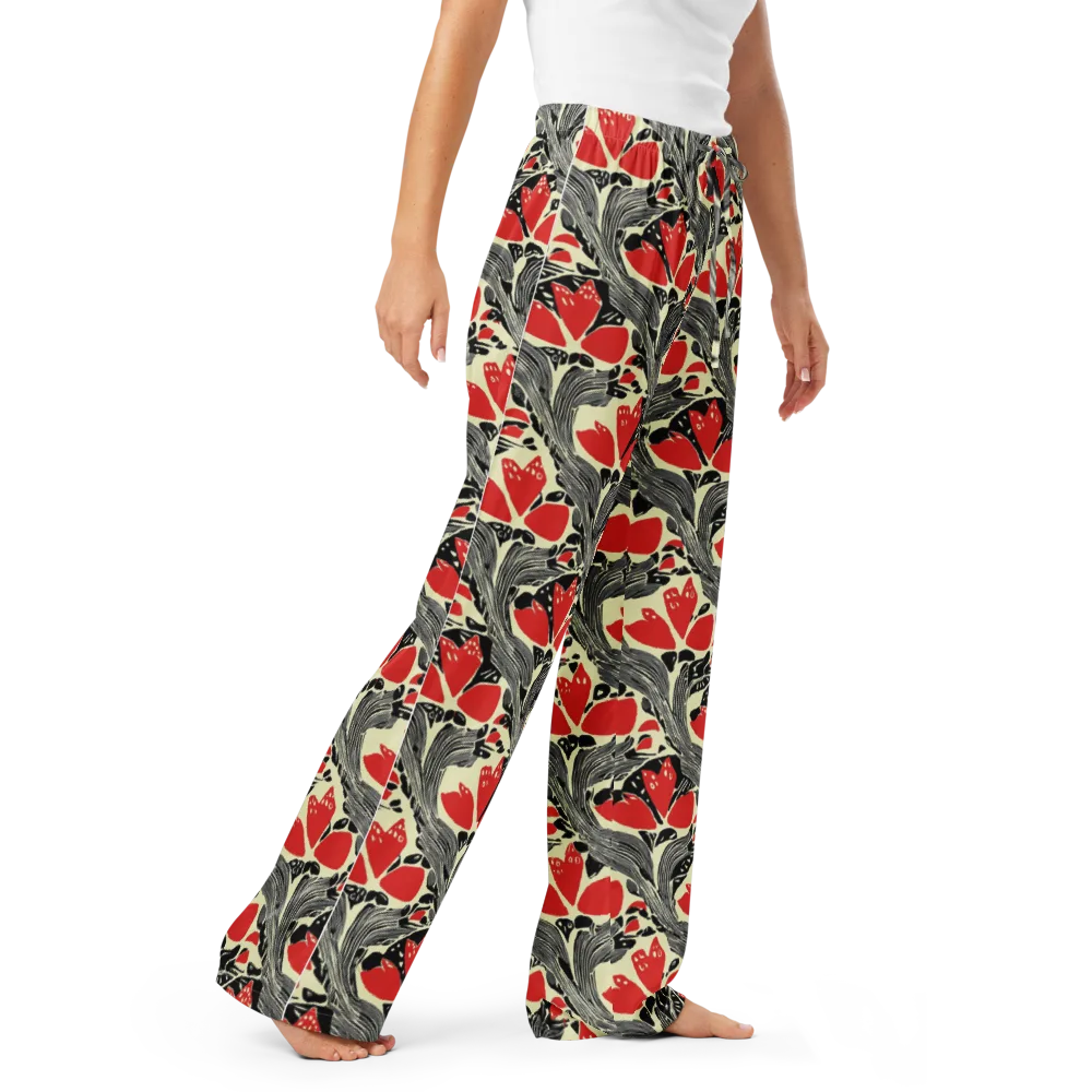 Scarlet Filigree on Women's Pajama Pants — Right Front