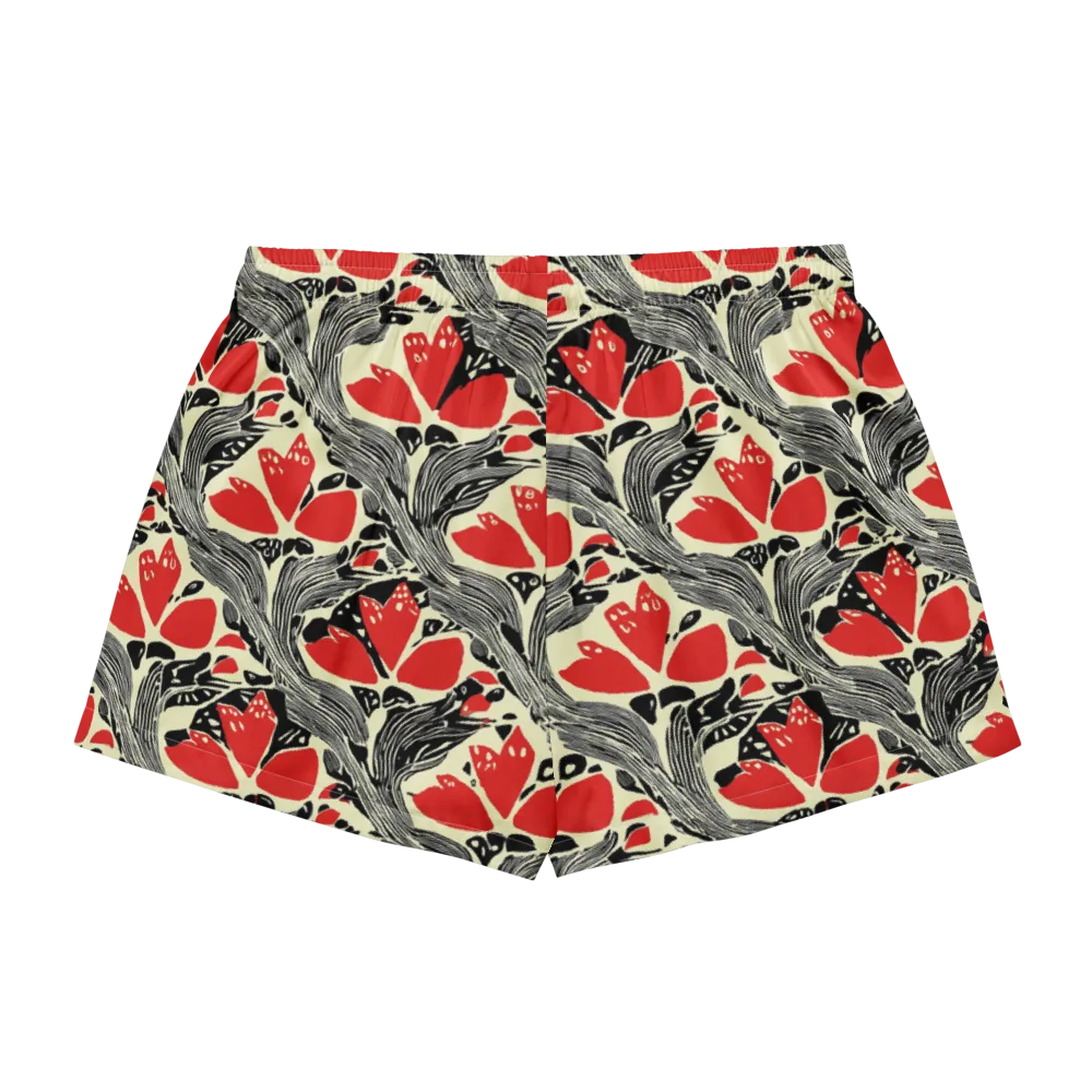 Scarlet Filigree on Women's Pajama Shorts — Back