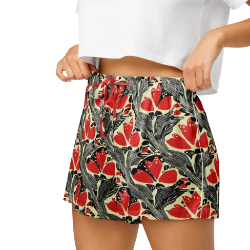 Scarlet Filigree on a Women's Pajama Shorts