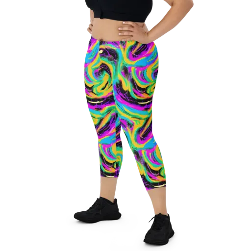 Nightwave Neon on a Capri Leggings