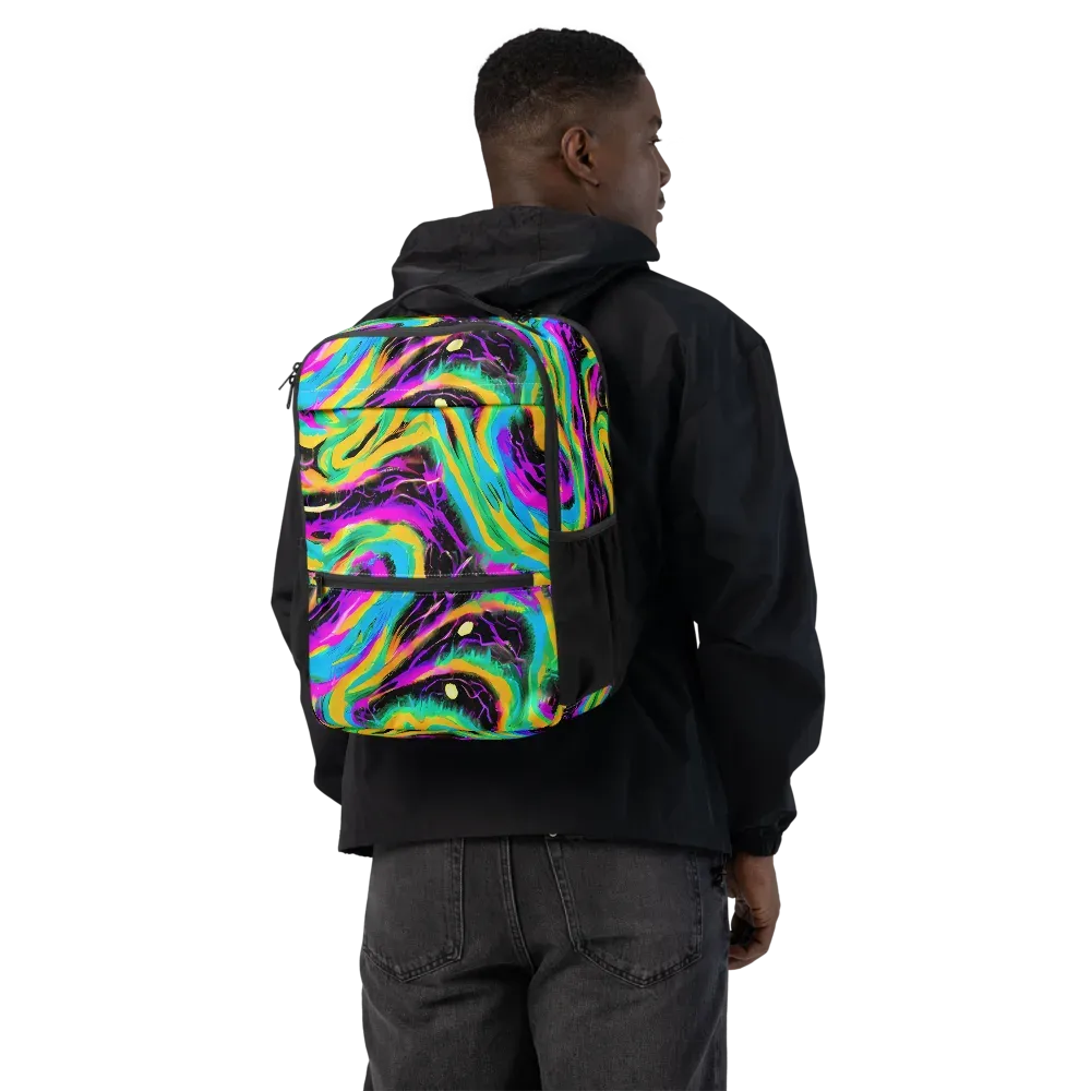 Nightwave Neon on Utility Backpack — Back