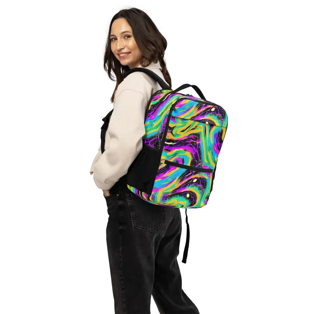 Nightwave Neon on Utility Backpack — Back