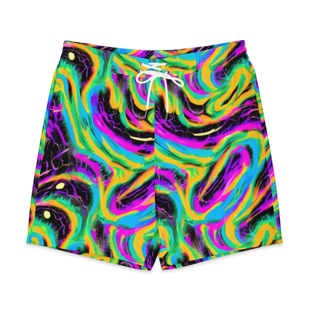 Nightwave Neon on Men's Board Shorts — Front