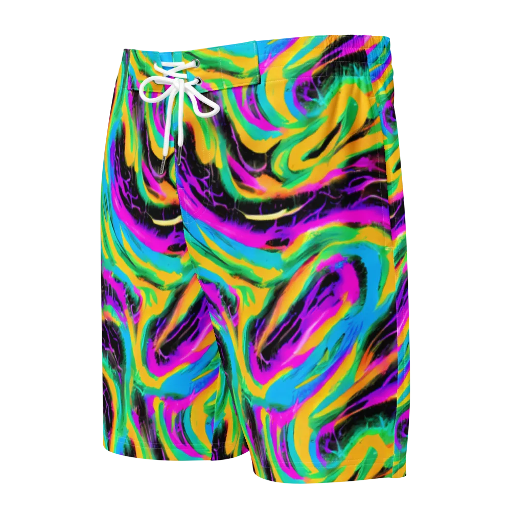 Nightwave Neon on Men's Board Shorts — Front