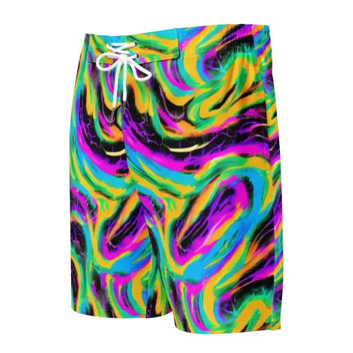 Nightwave Neon on a Men's Board Shorts