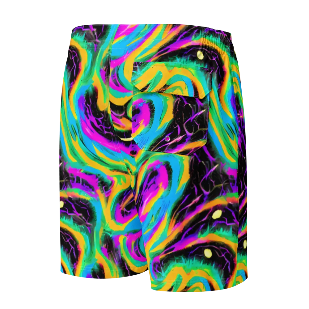 Nightwave Neon on Men's Board Shorts — Back