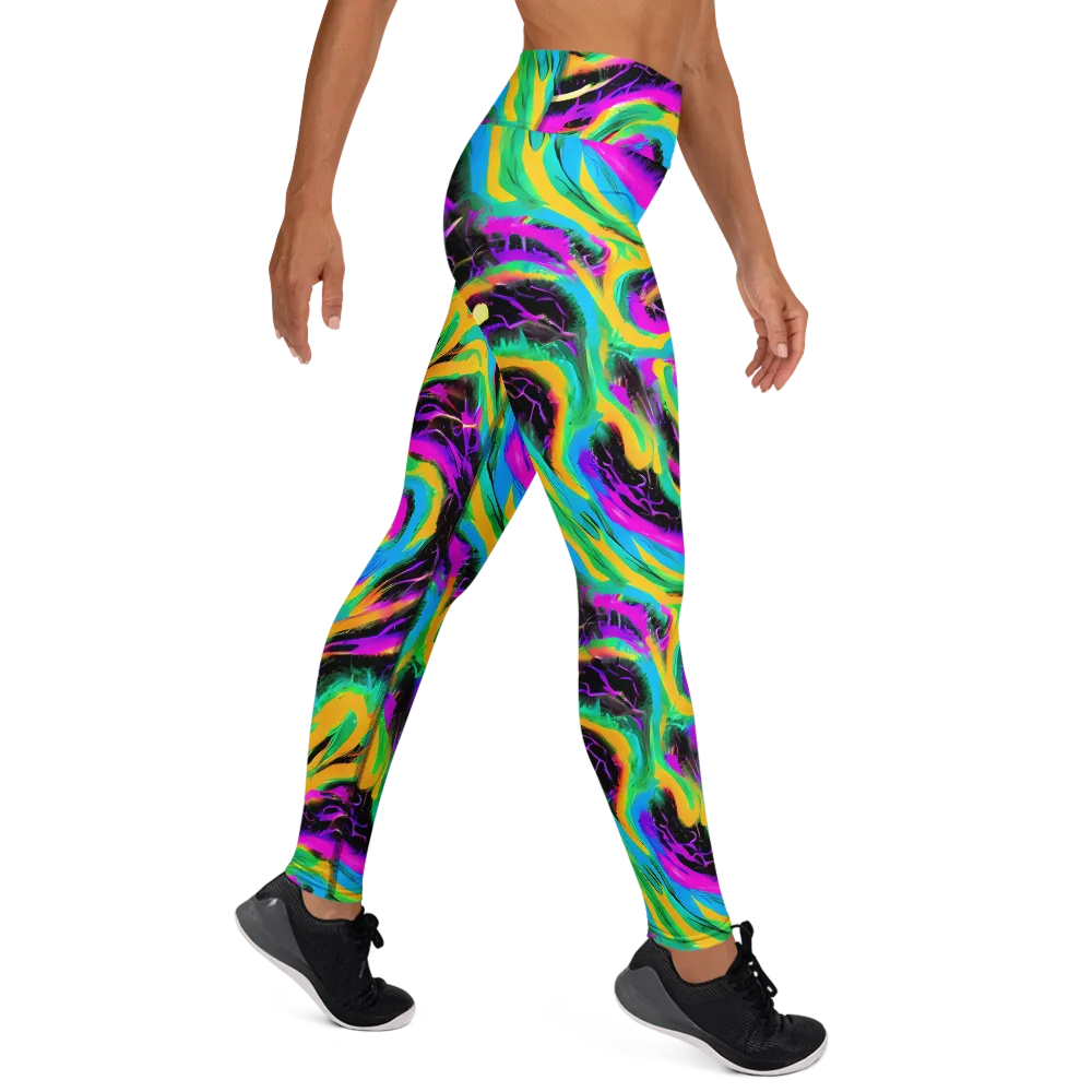 Nightwave Neon on Yoga Leggings — Right