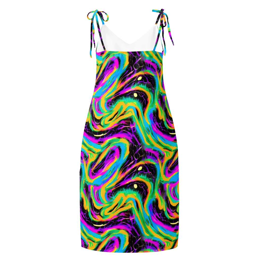 Nightwave Neon on Slip Dress — Back