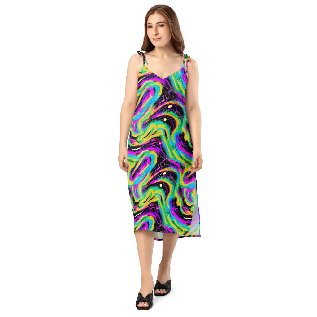 Nightwave Neon on Slip Dress — Front