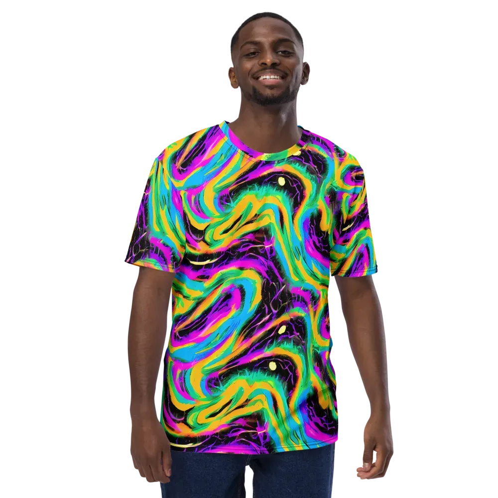 Nightwave Neon on Men's Crew Neck T-Shirt — Front