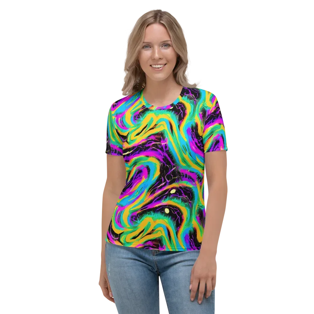 Nightwave Neon on Women's Crew Neck T-Shirt — Front