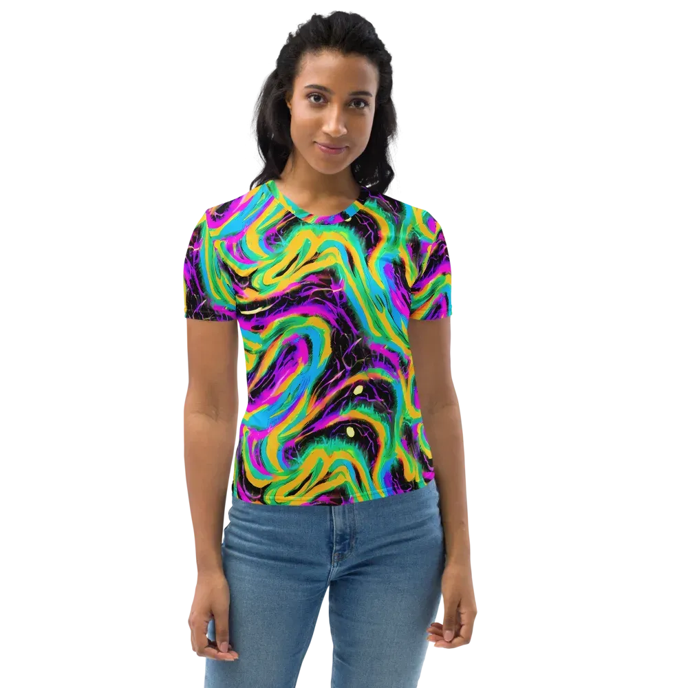 Nightwave Neon on Women's Crew Neck T-Shirt — Front