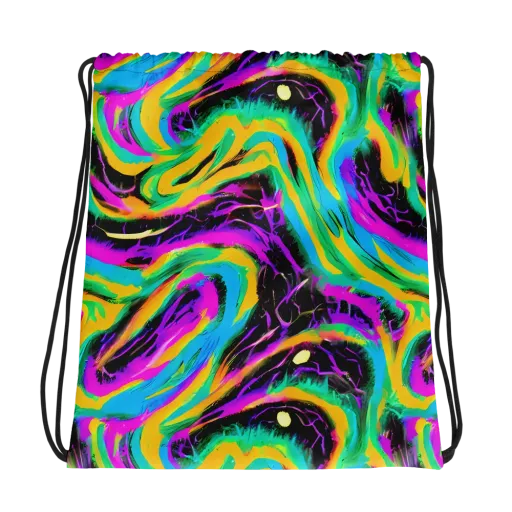 Nightwave Neon on a Drawstring Bag