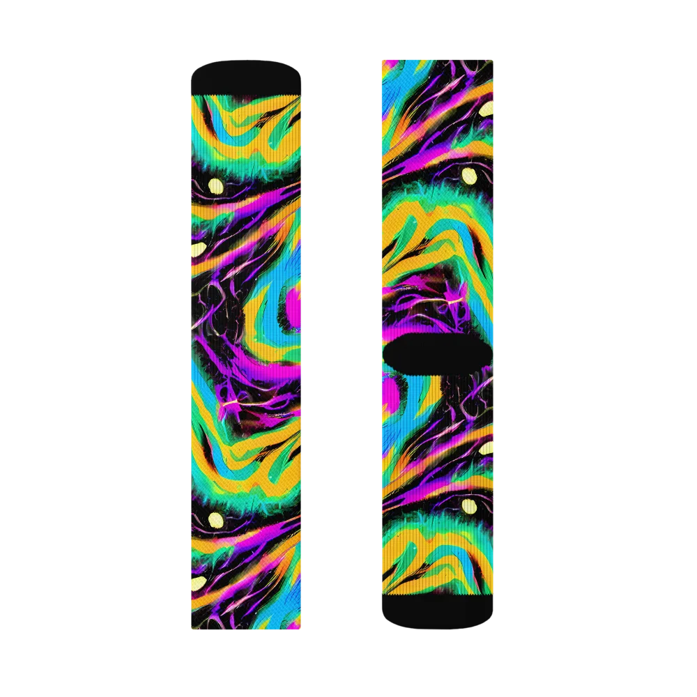 Nightwave Neon on Socks — Left Sock