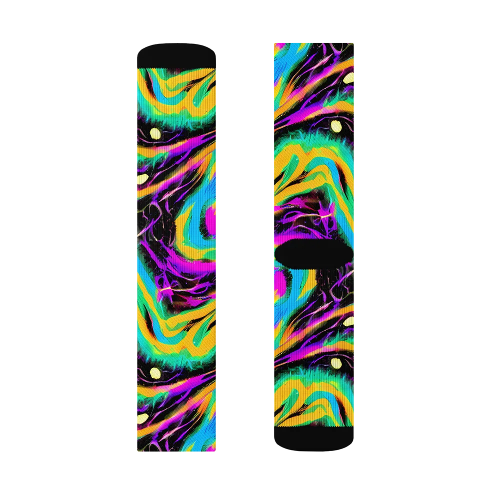 Nightwave Neon on Socks — Right Sock