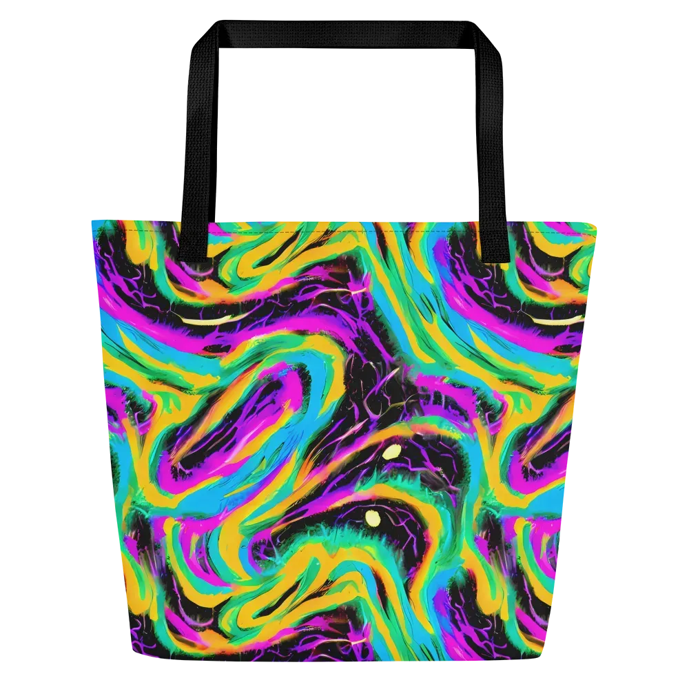 Nightwave Neon on Large Tote Bag W/ Pocket — Front