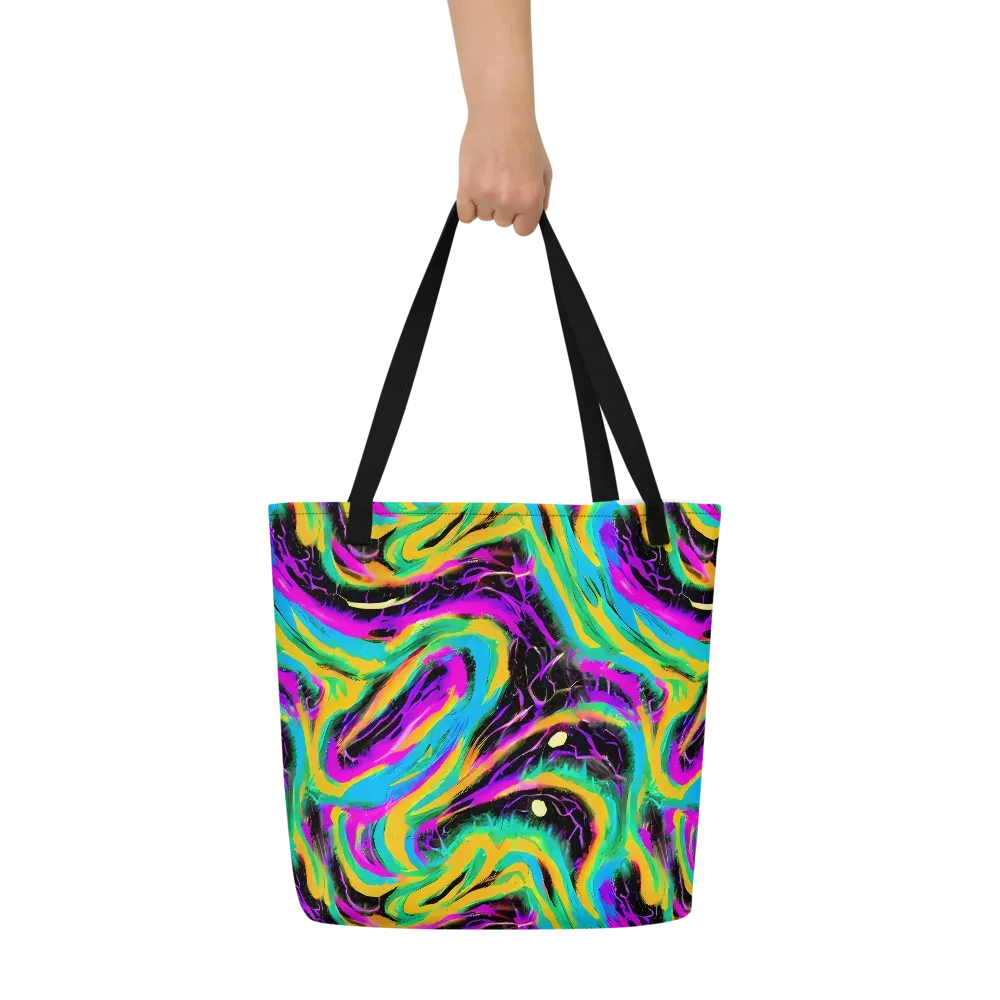 Nightwave Neon on Large Tote Bag W/ Pocket — Front