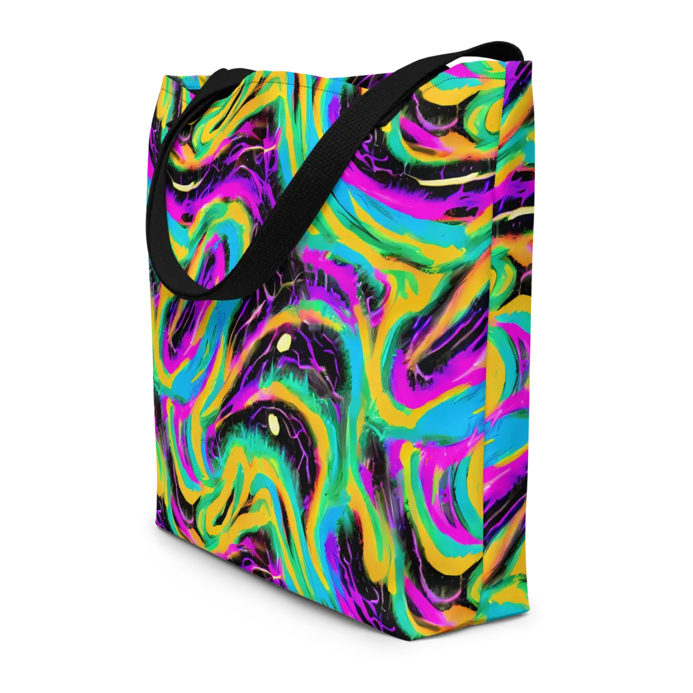 Nightwave Neon on Large Tote Bag W/ Pocket — Front