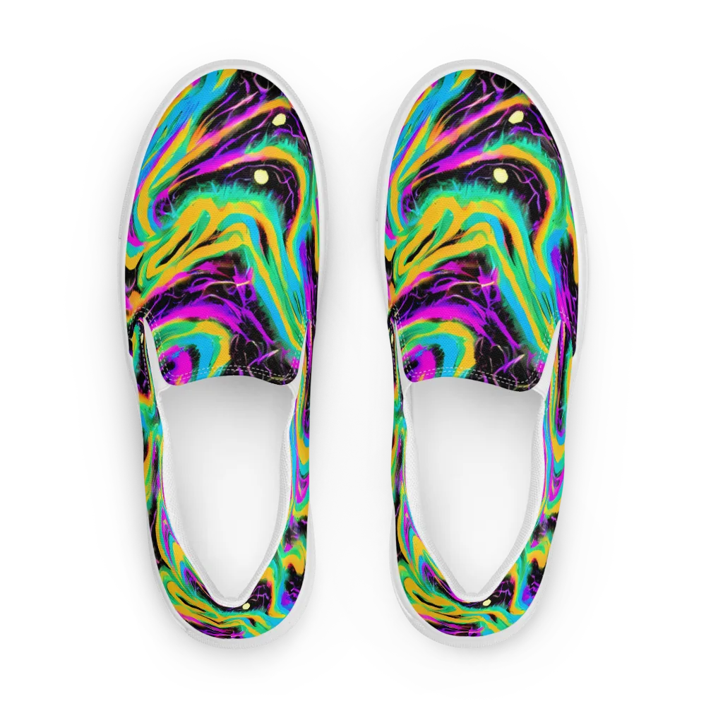 Nightwave Neon on Women's Slip-On Canvas Shoes — Front