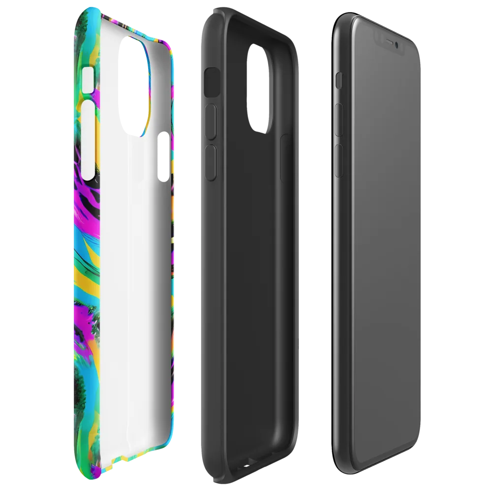 Nightwave Neon on Tough Case for iPhone® — Right