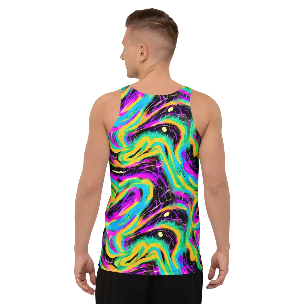 Nightwave Neon on Men's Tank Top — Back